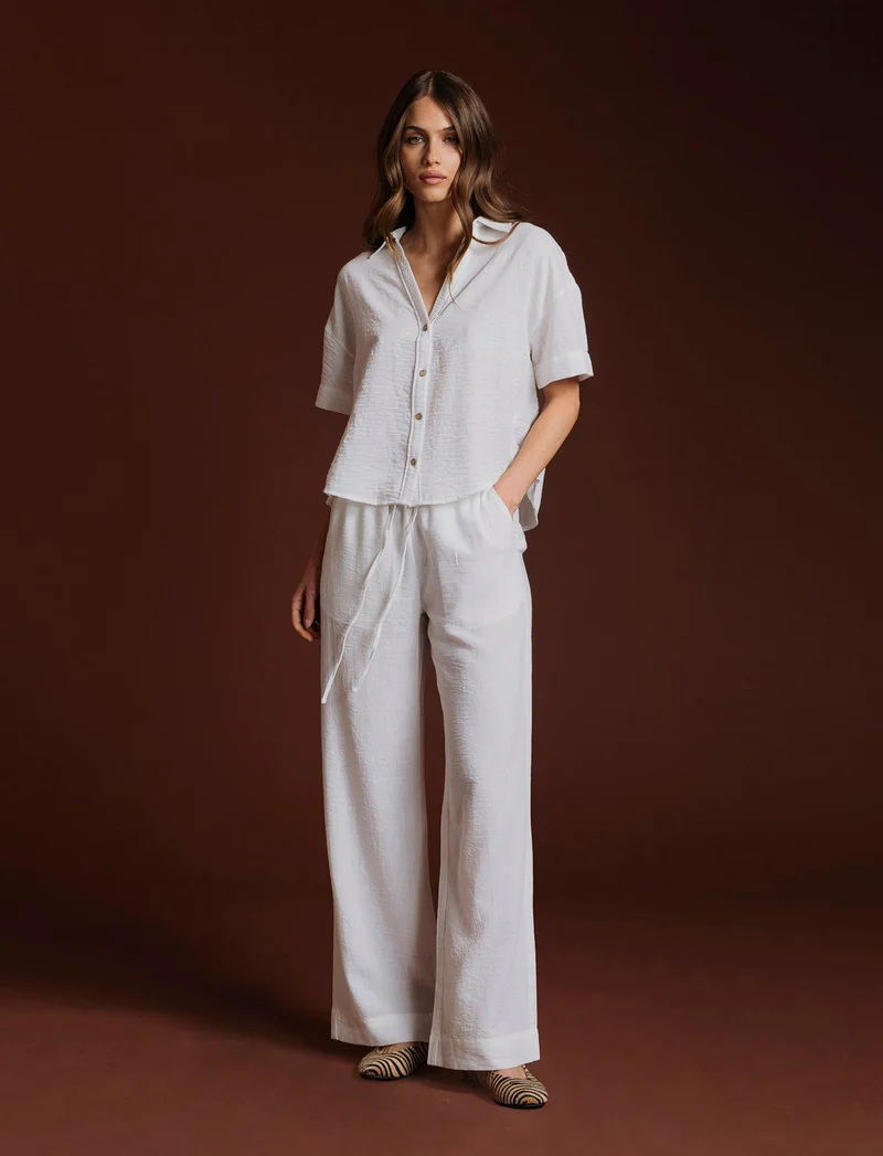 PANTALONE CON COULISSE - Bianco