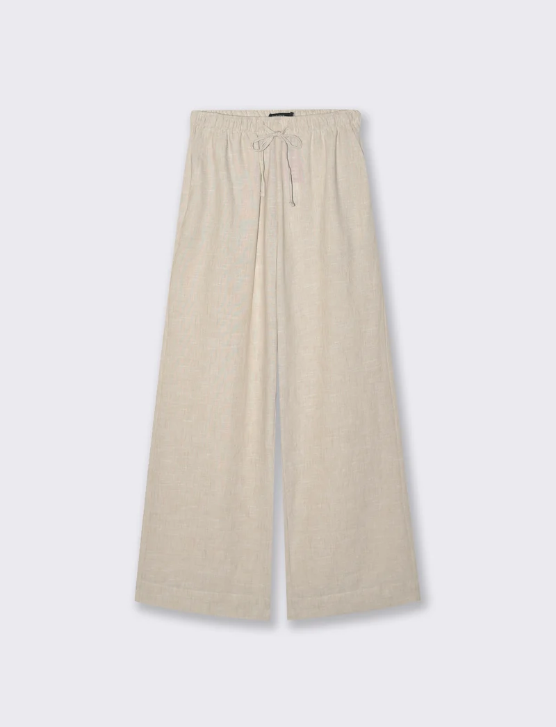 PANTALONE CON COULISSE - Beige corda