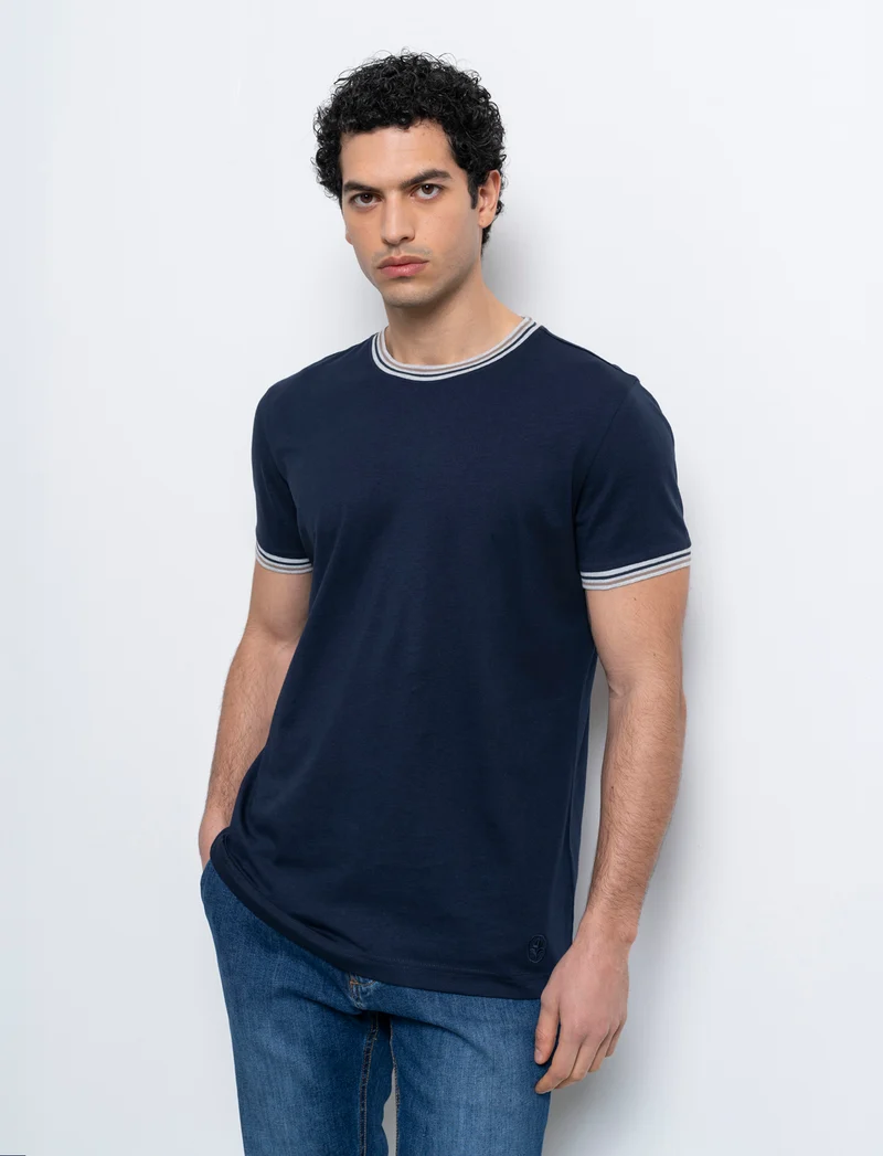 T-shirt in cotone premium da uomo - Blu