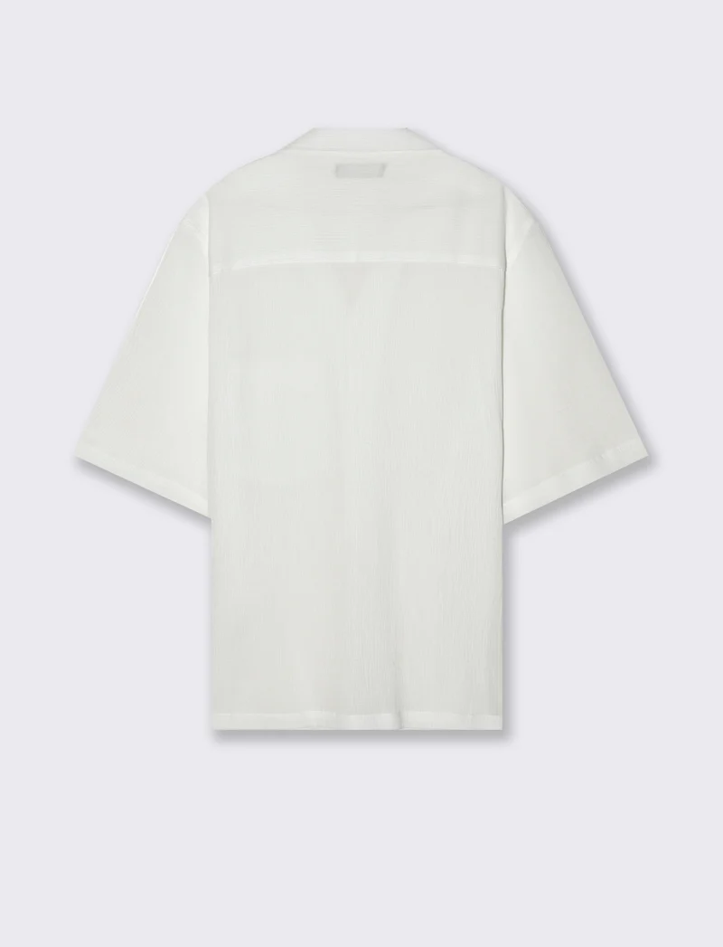 Camicia in cotone strutturato da uomo - Bianco