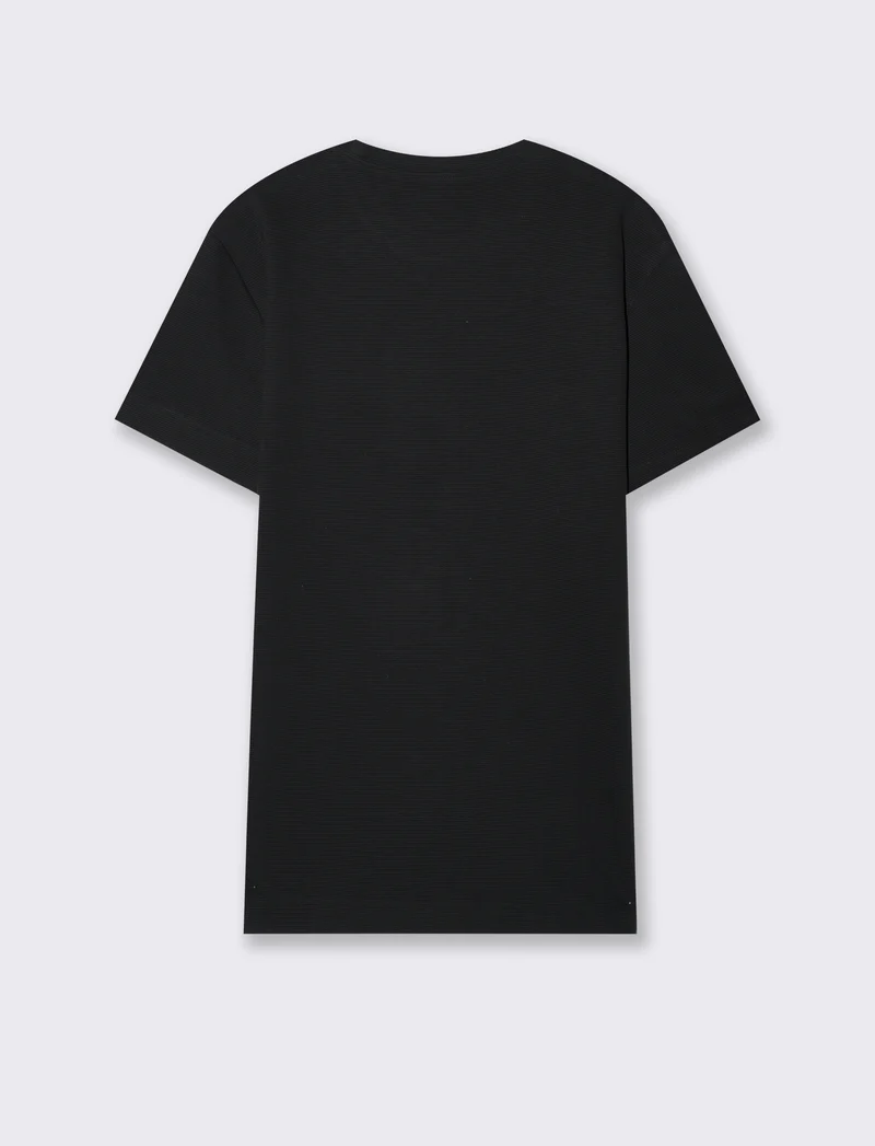 T-shirt struttura ottoman da uomo - Nero
