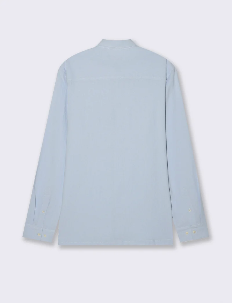 Camicia in cotone comfort da uomo - Celeste polvere