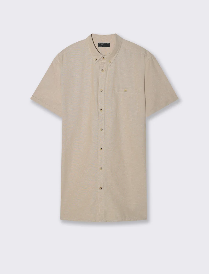 Camicia basic oxford regular fit da uomo - Beige
