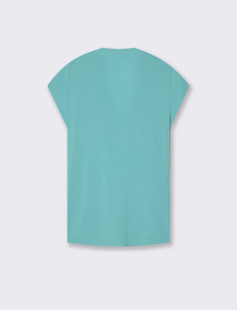 Casacca con scollo a v da donna - Turchese