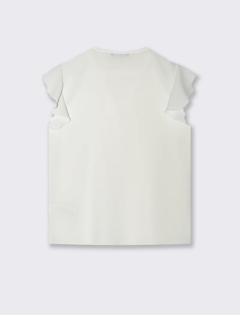 Casacca con rouches - Bianco panna