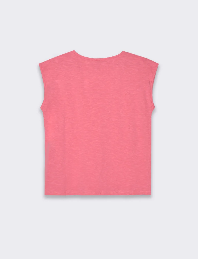 T-shirt con incrocio da donna - Geranio