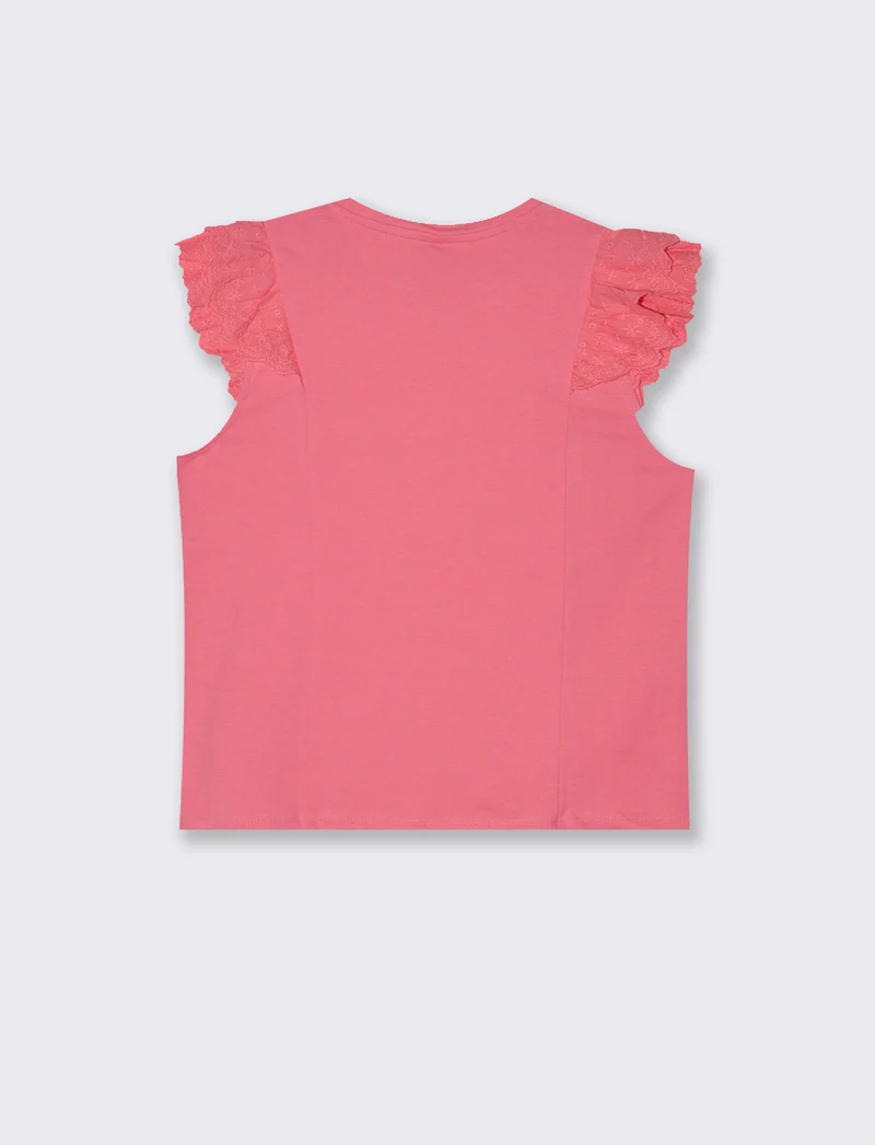 T-shirt con rouches da donna - Geranio