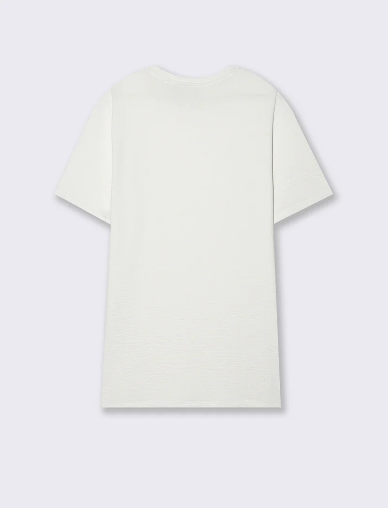 T-shirt effetto maglia jacquard da uomo - Bianco