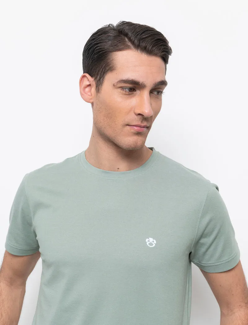 T-shirt in piquet da uomo - Verde
