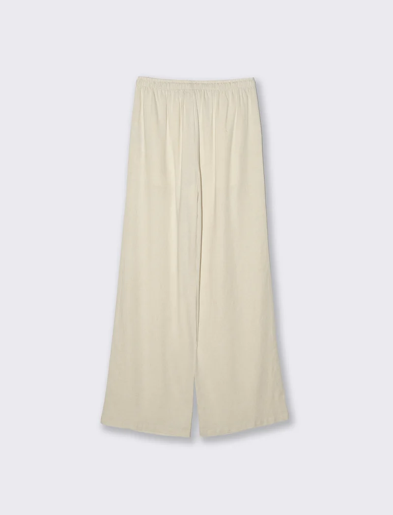 Pantalone con elastico in vita da donna - Beige corda