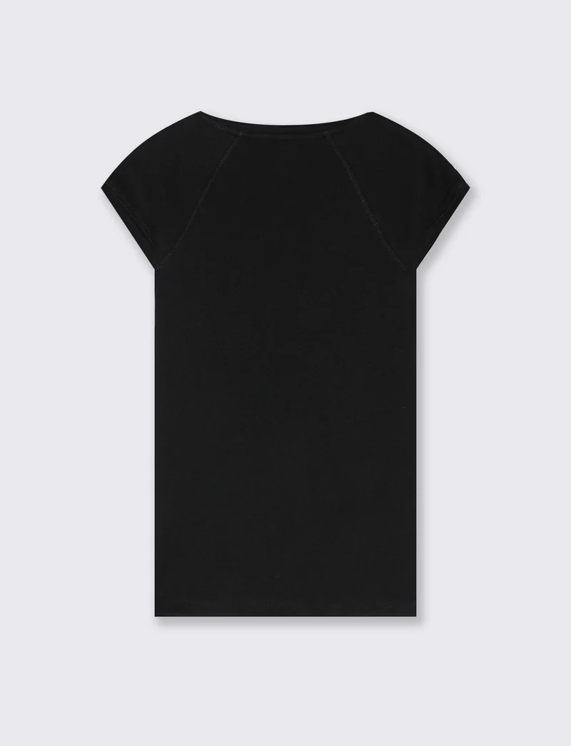 T-shirt basica da donna - Nero