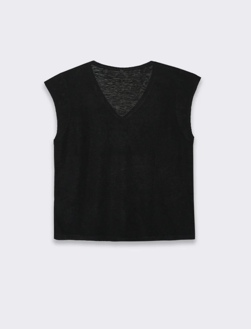 T-shirt con applicazioni da donna - Nero