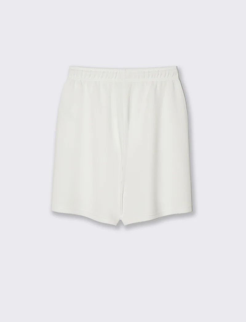 Bermuda con coulisse da donna - Bianco