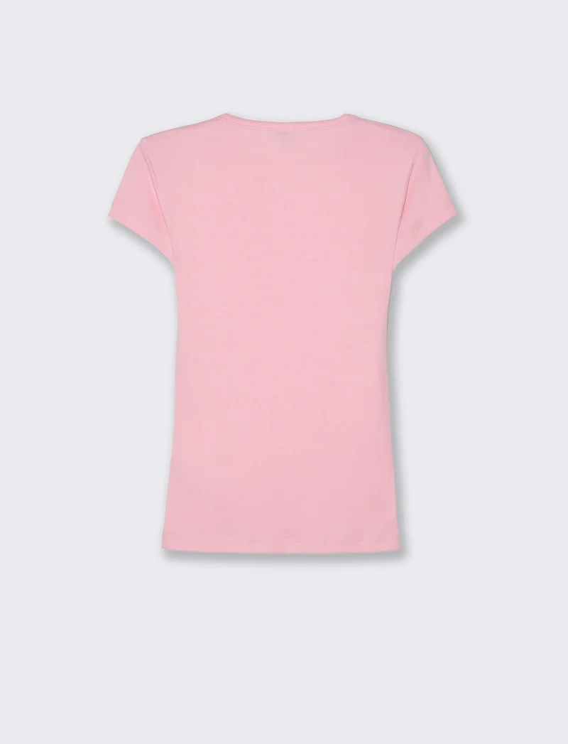 T-shirt basica da donna - Rosa plum