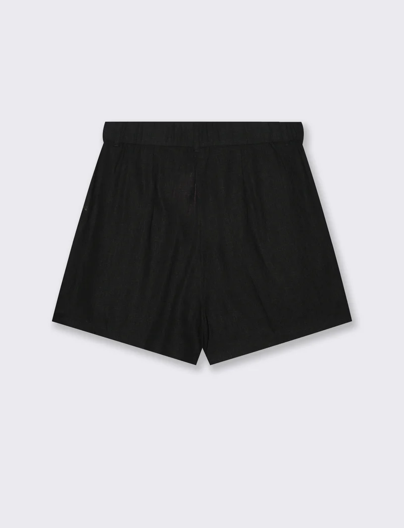 Short con elastico in vita da donna - Nero