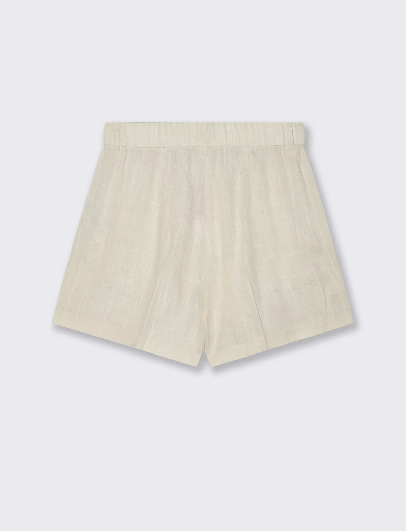 Short con elastico in vita da donna - Beige corda
