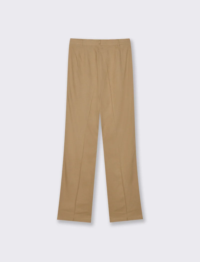 Pantalone gamba dritta da donna - Caramello