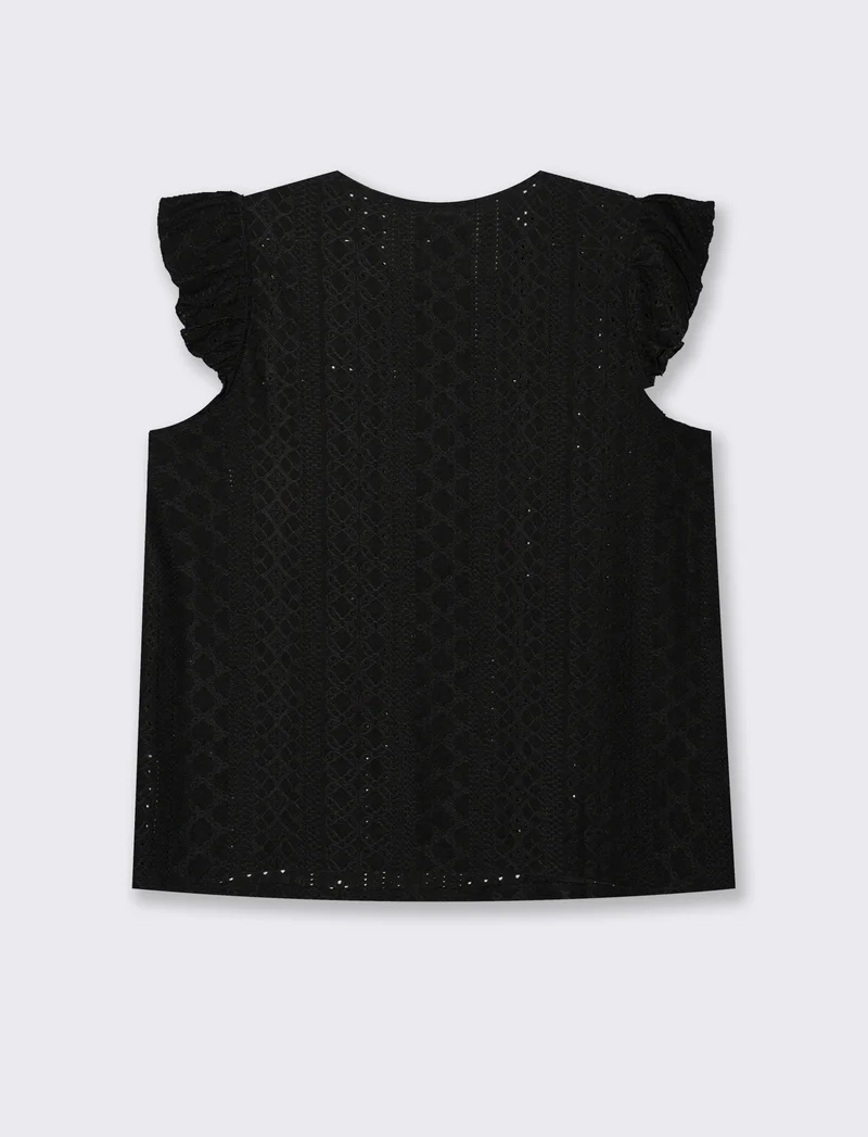 Top in pizzo da donna - Nero