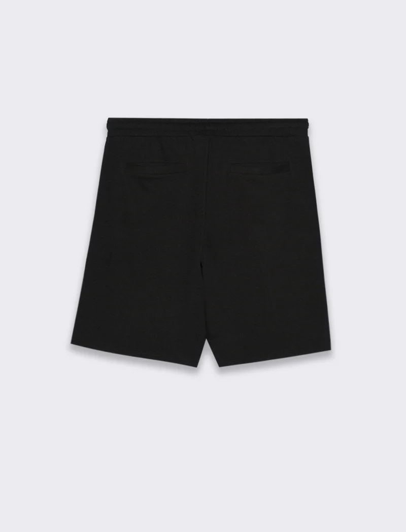 Bermuda struttura jacquard effetto iuta da uomo - Nero