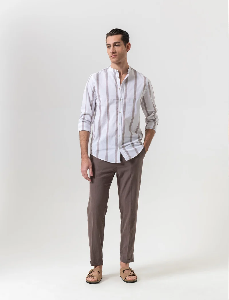 Camicia a righe da uomo - Bianco
