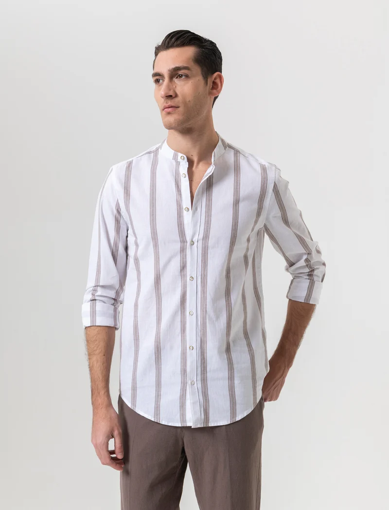 Camicia a righe da uomo - Bianco