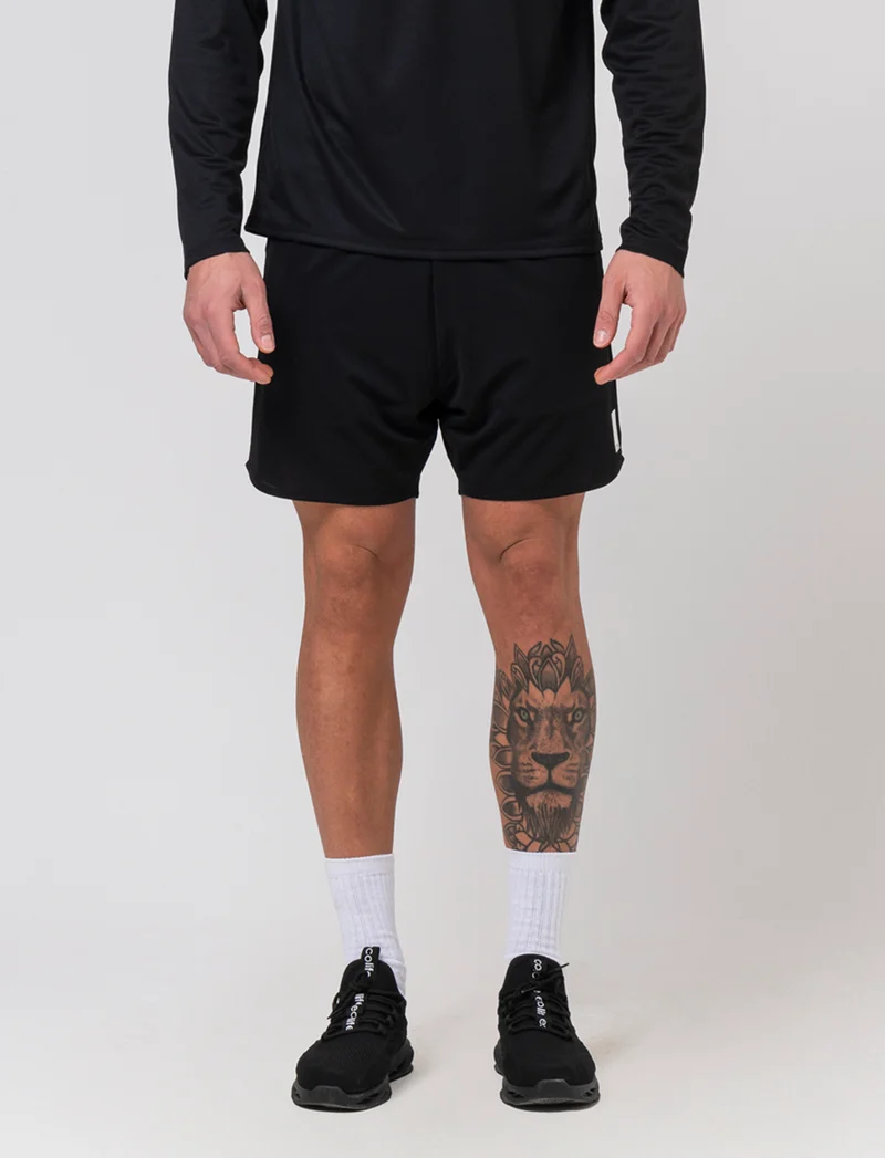 Shorts da allenamento in tessuto tecnico waffle da uomo - Nero