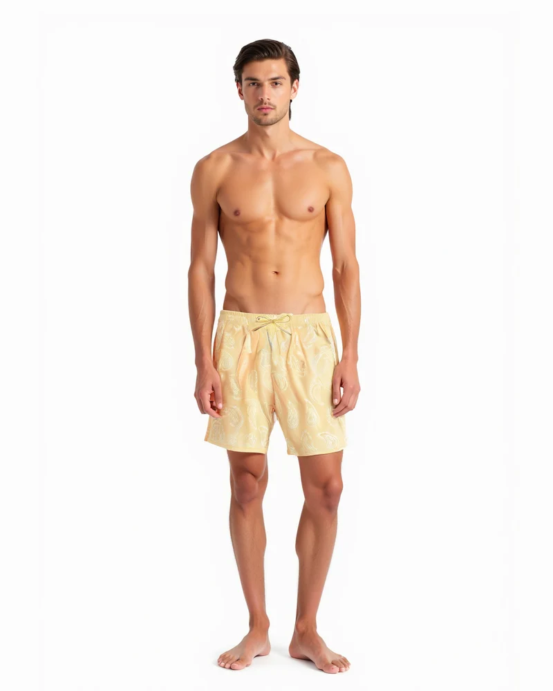 Costume con stampa geometrica da uomo - Giallo