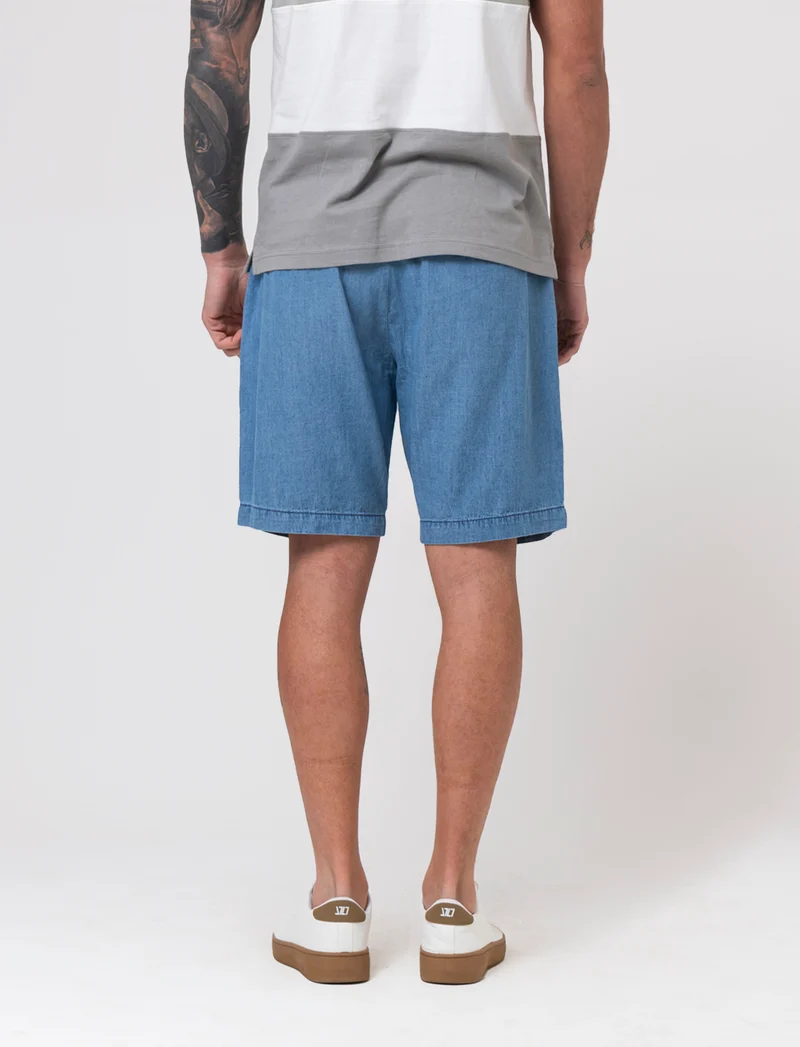 Bermuda chino in denim leggero da uomo - Denim chiaro