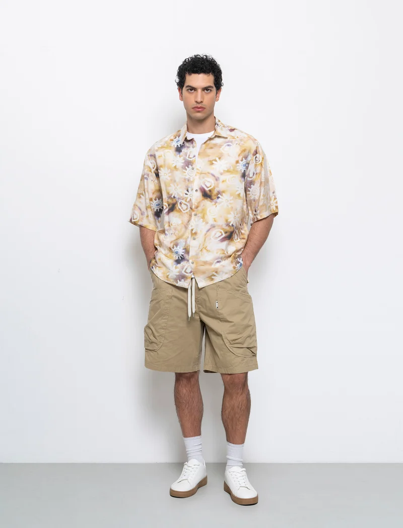 Bermuda jogger cargo relaxed fit da uomo - Verde salvia