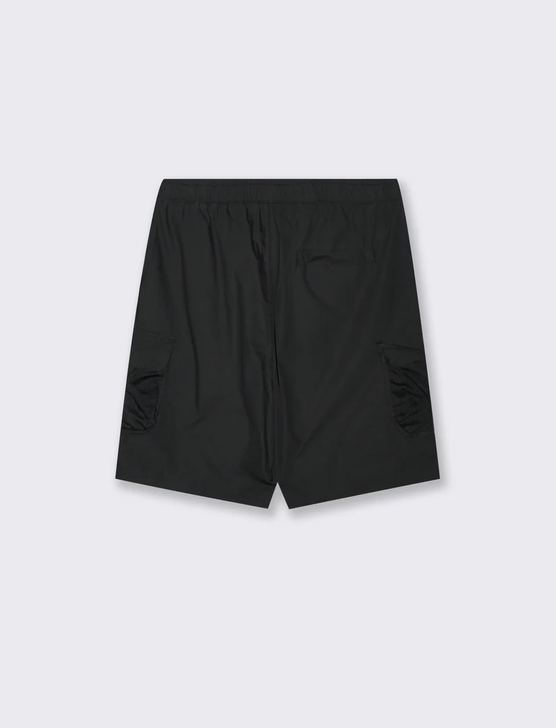 Bermuda cargo con cinturino relaxed fit da uomo - Nero