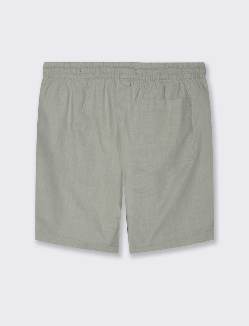 Bermuda jogger tessuto slub da uomo - Verde