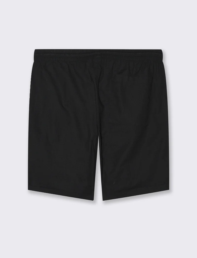 Bermuda jogger tessuto slub da uomo - Nero