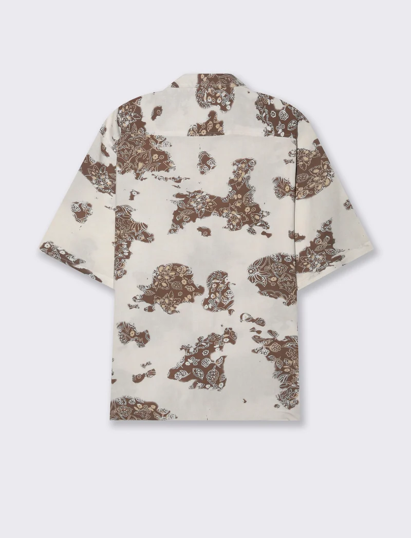 Camicia a fantasia in viscosa da uomo - Beige