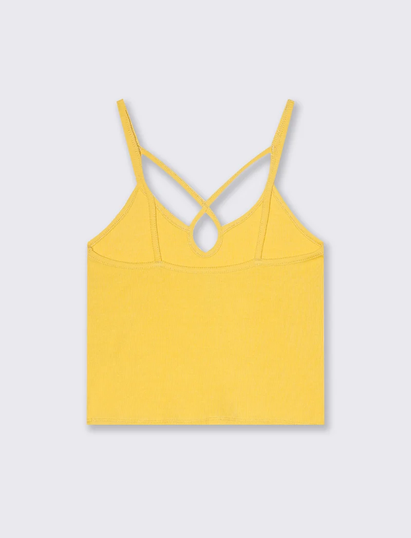 Top a costine da donna - Giallo limone
