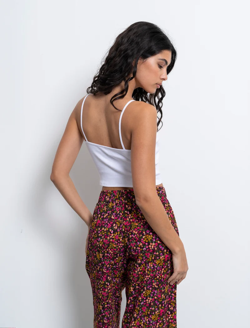 Top a costine da donna - Bianco