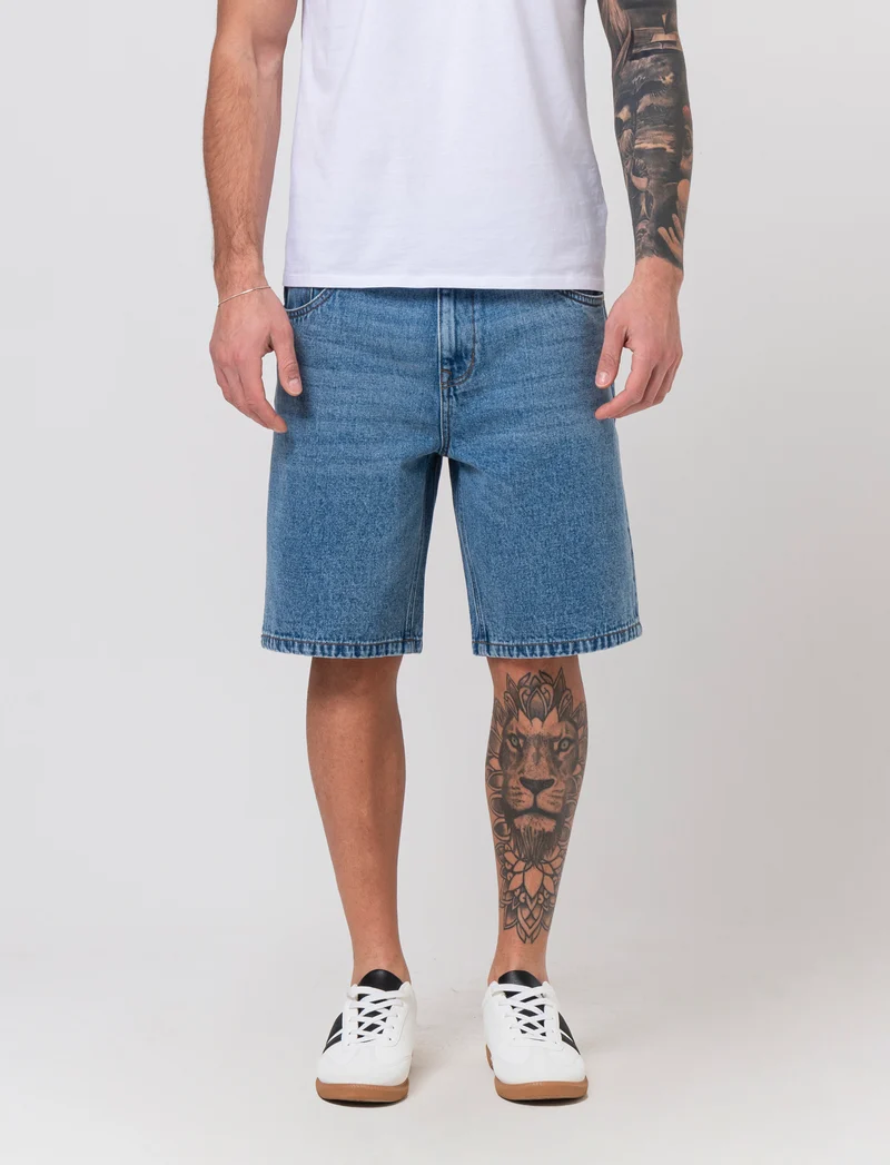Bermuda di jeans baggy fit da uomo - Denim