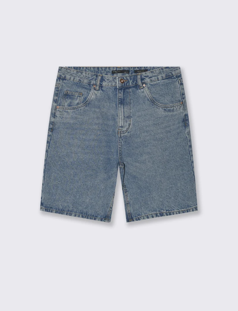 Bermuda di jeans baggy fit da uomo - Denim