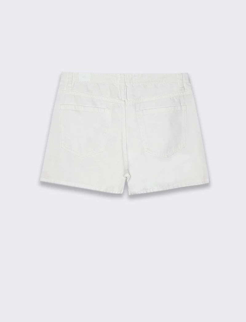 Gonna pantalone in denim da donna - Bianco