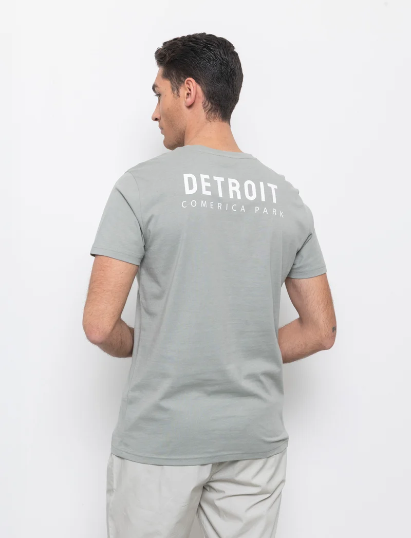 T-shirt in cotone con stampa da uomo - Verde