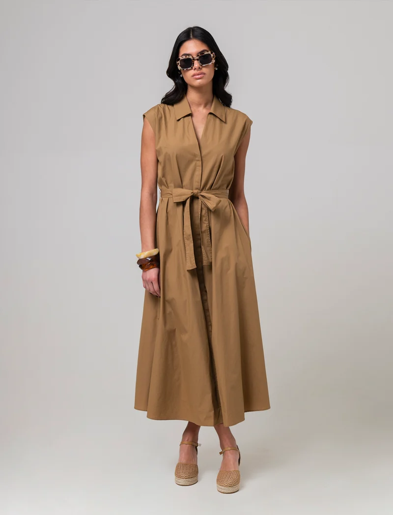 Vestito chemisier da donna - Caramello