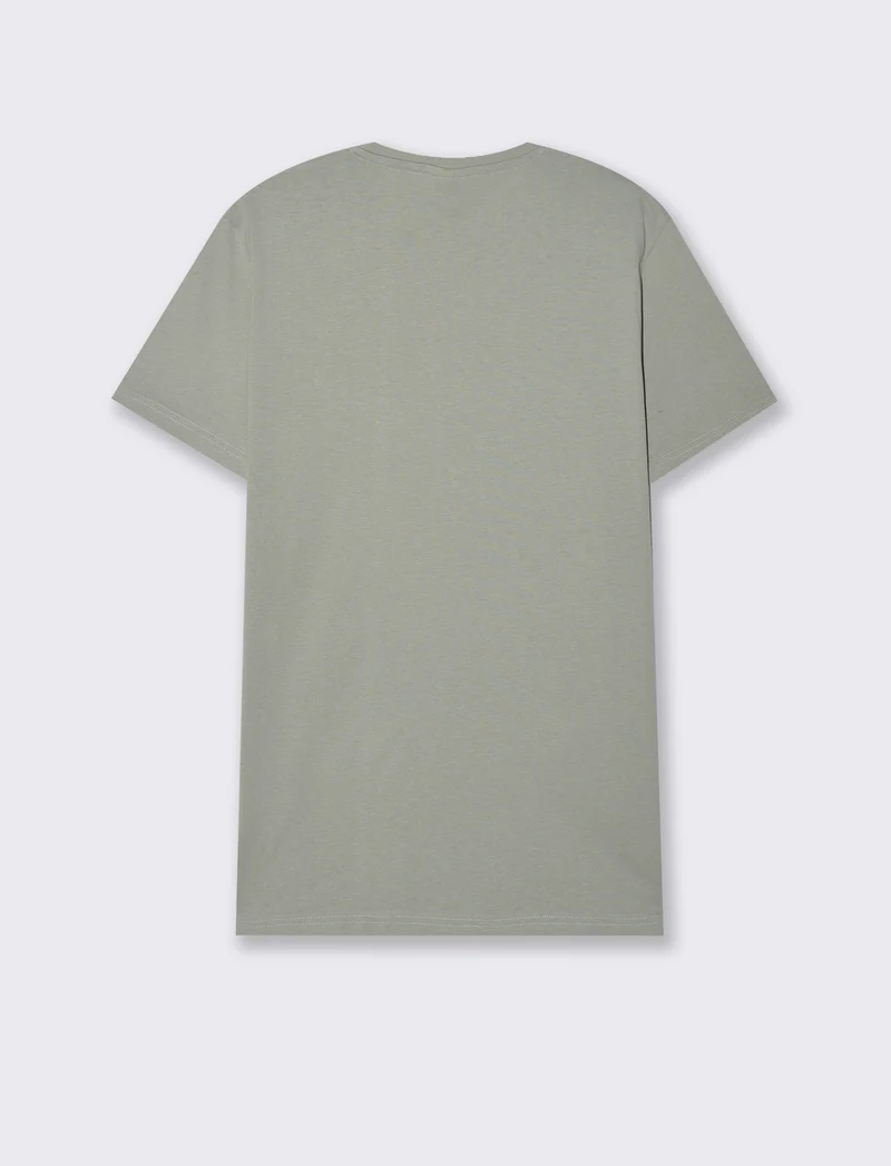 T-shirt in cotone con stampa regular fit da uomo - Verde