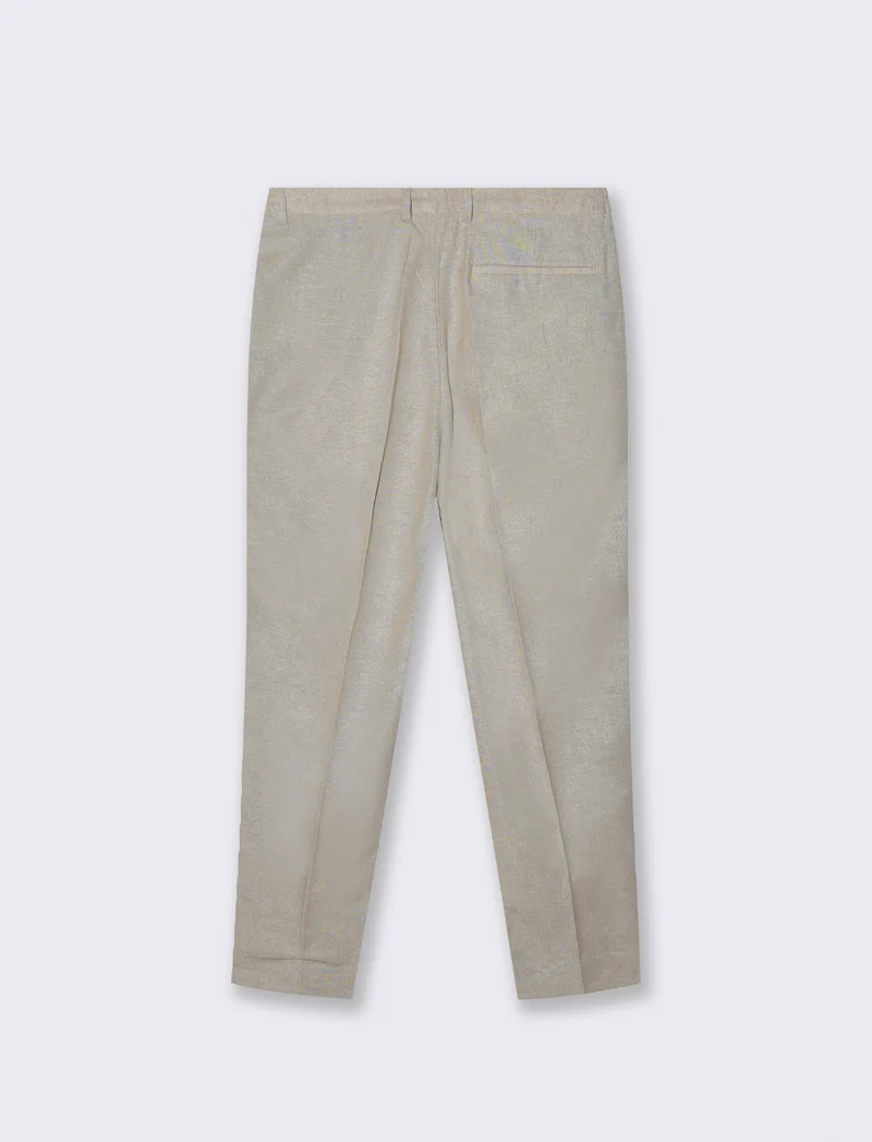 Pantaloni jogger da completo in misto lino da uomo - Beige