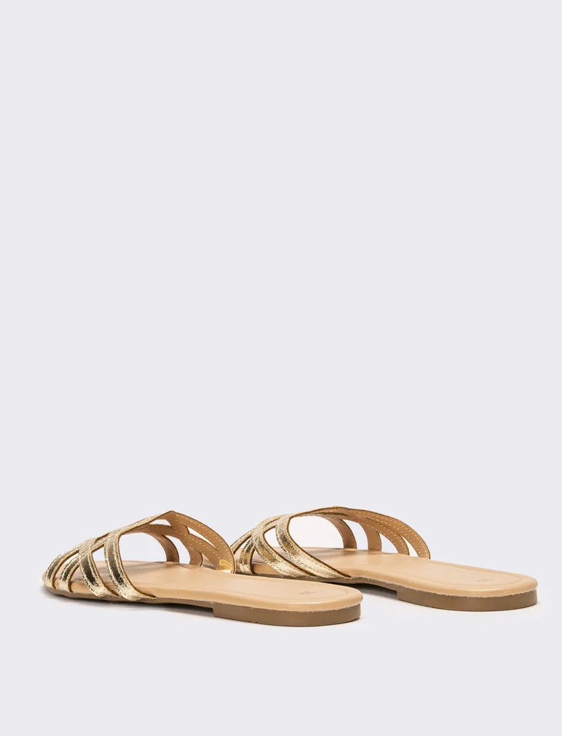 Mule da donna incrociata - Oro