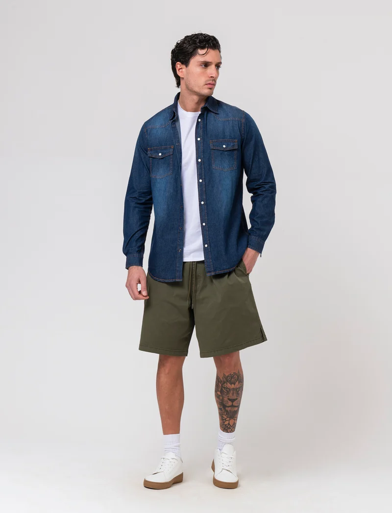 Camicia in denim leggero da uomo - Denim
