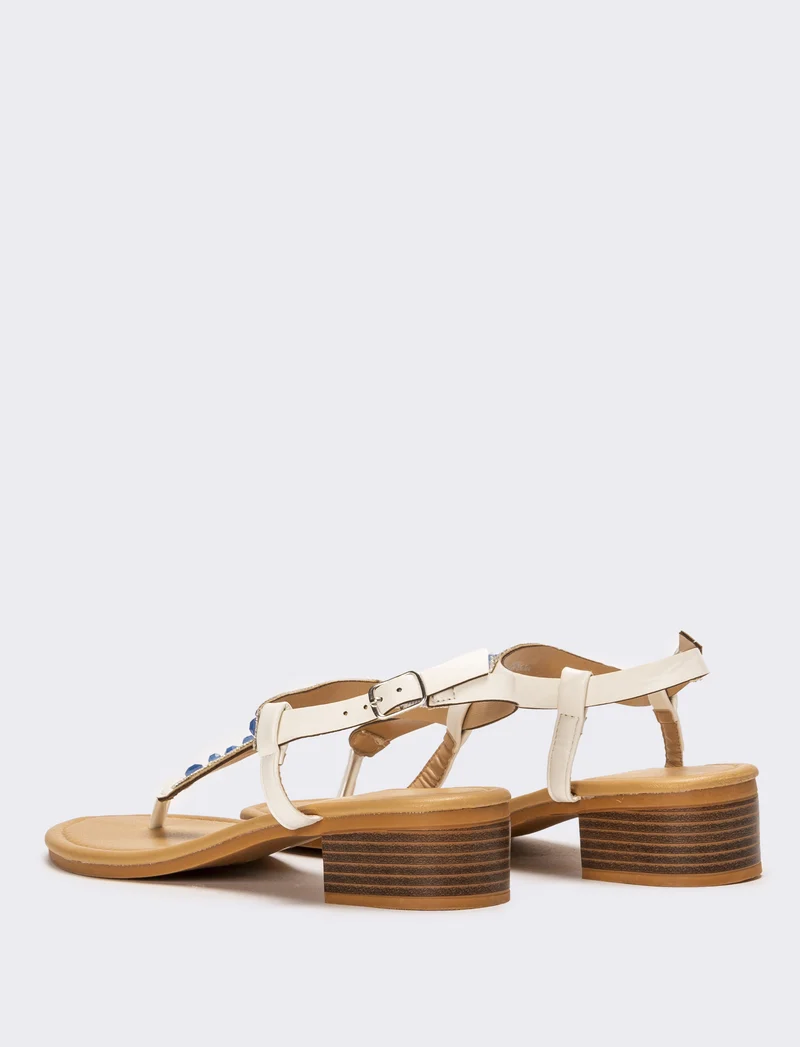 Sandalo capri con strass - Bianco