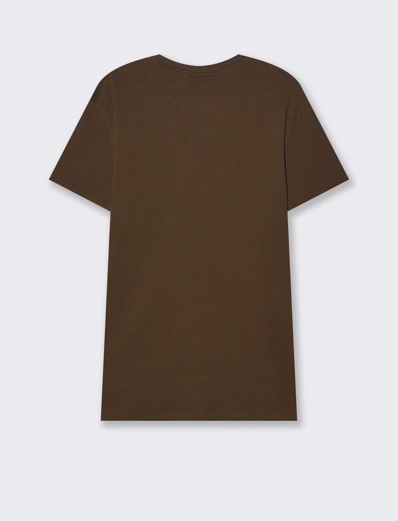 T-shirt in piquet di cotone da uomo - Moro