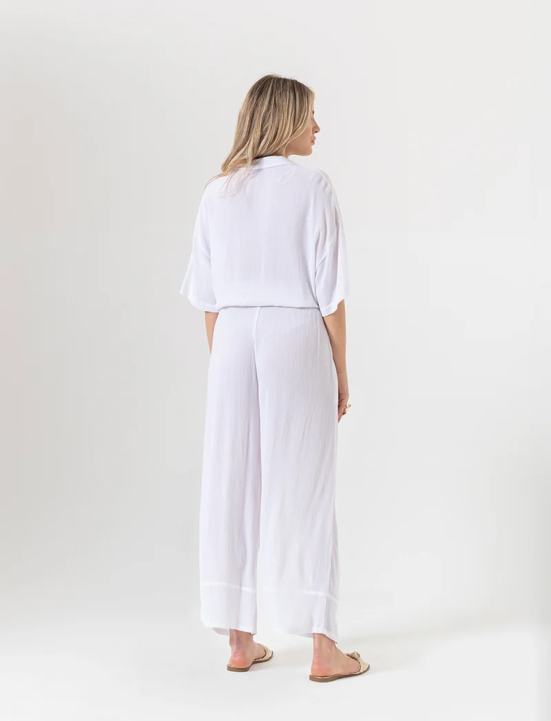 Pantalone coulotte da donna - Bianco