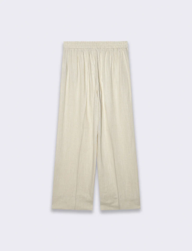 Pantalone con elastico in vita da donna - Beige corda
