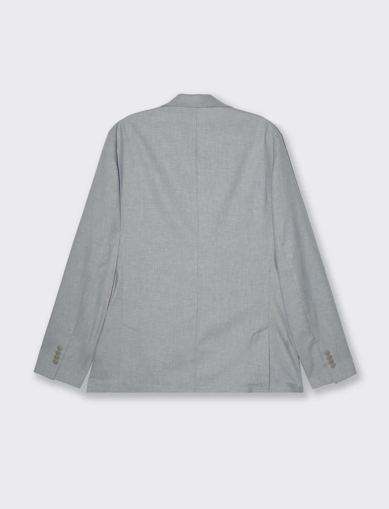 Blazer da completo tessuto effetto lino da uomo - Grigio