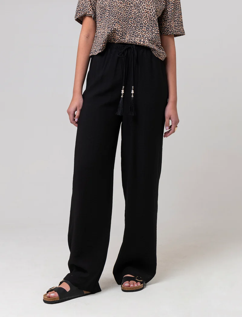 Pantalone con coulisse da donna - Nero